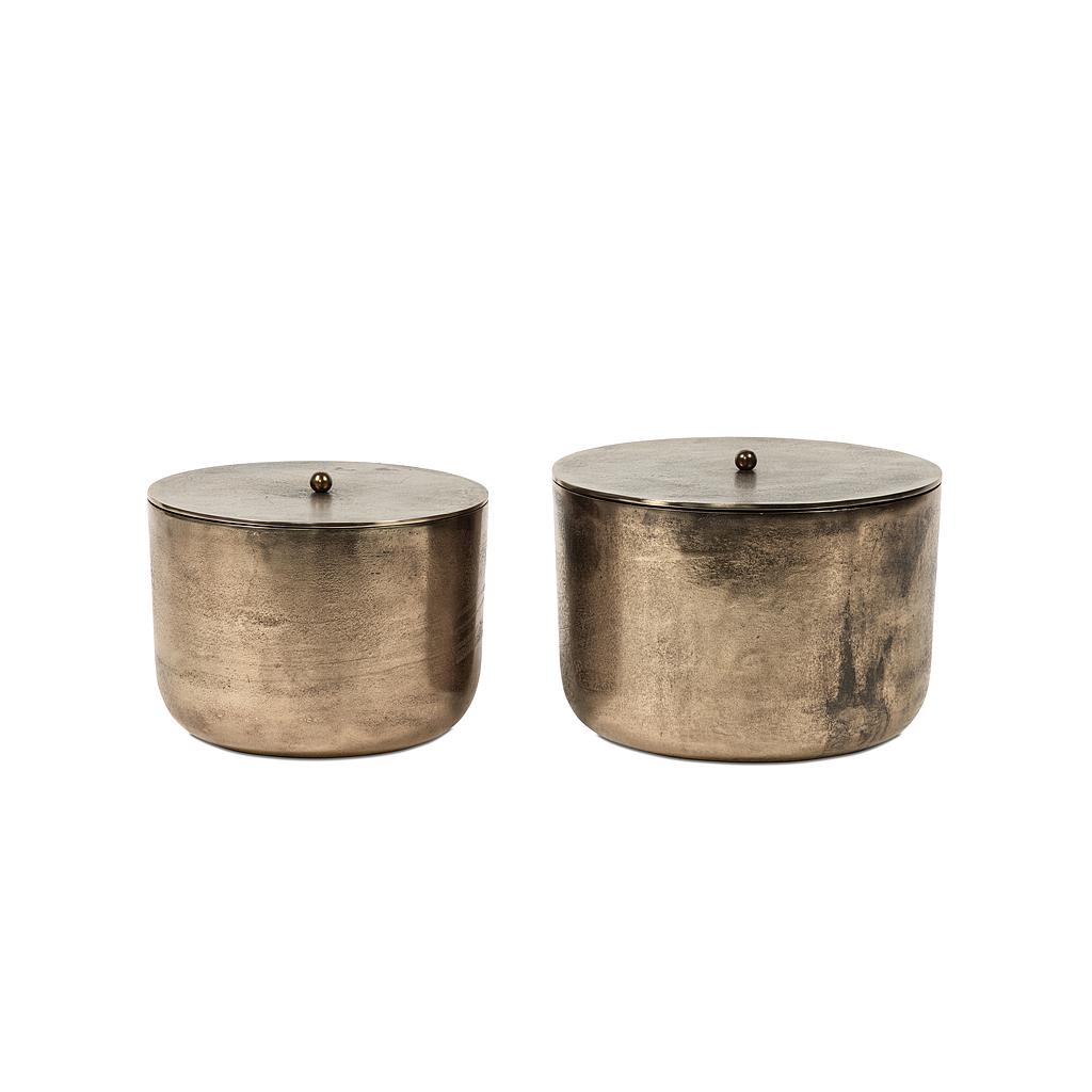 Set of 2 pots with lid - * - * - small + large Ø 33 x 25/Ø 24 x 21cm - p/*