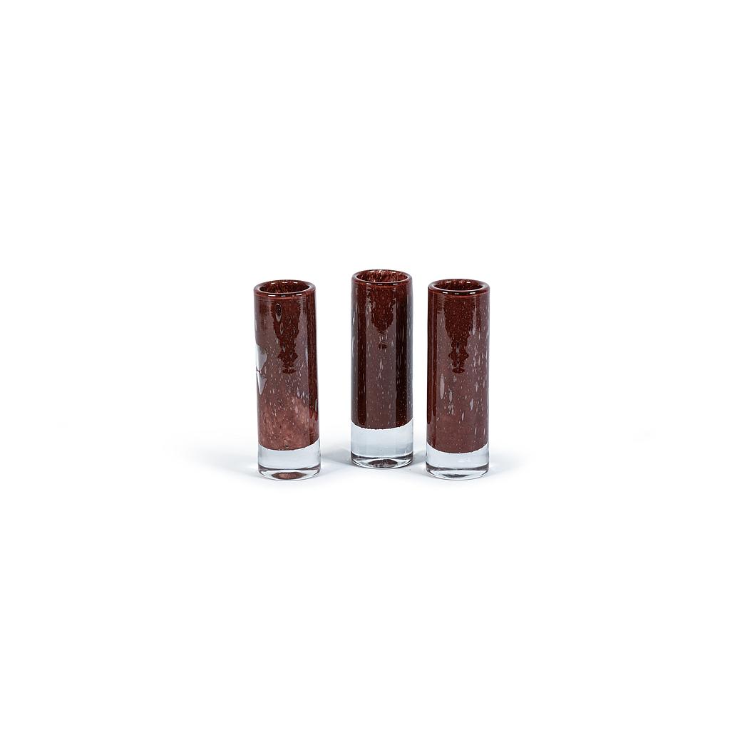 Cylindrical vase - glass - burgundy - Ø 6,5x20cm - p/6