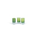 Cylindrical votive - glass - grass green - Ø 7x12cm - p/6/6