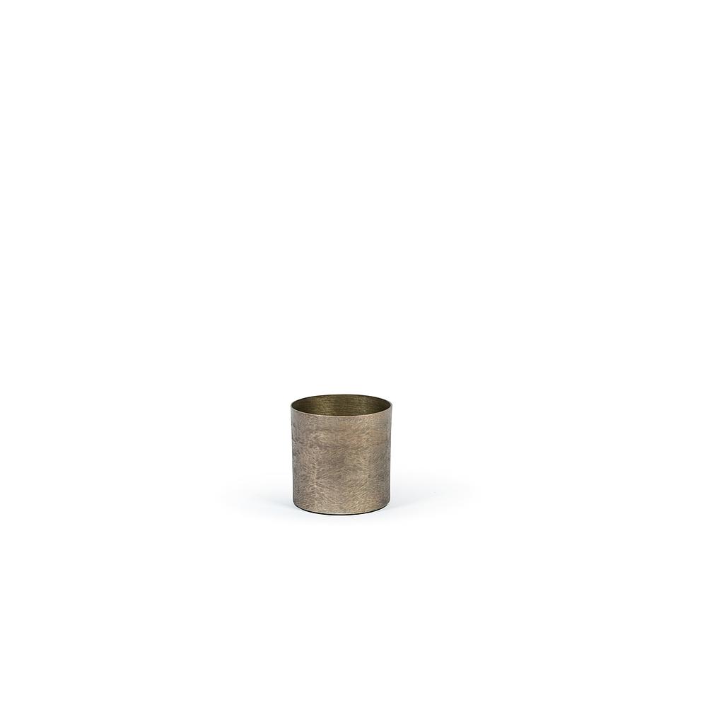 Vase textured - metal - brass antique - Ø 15x15cm - p/4/12