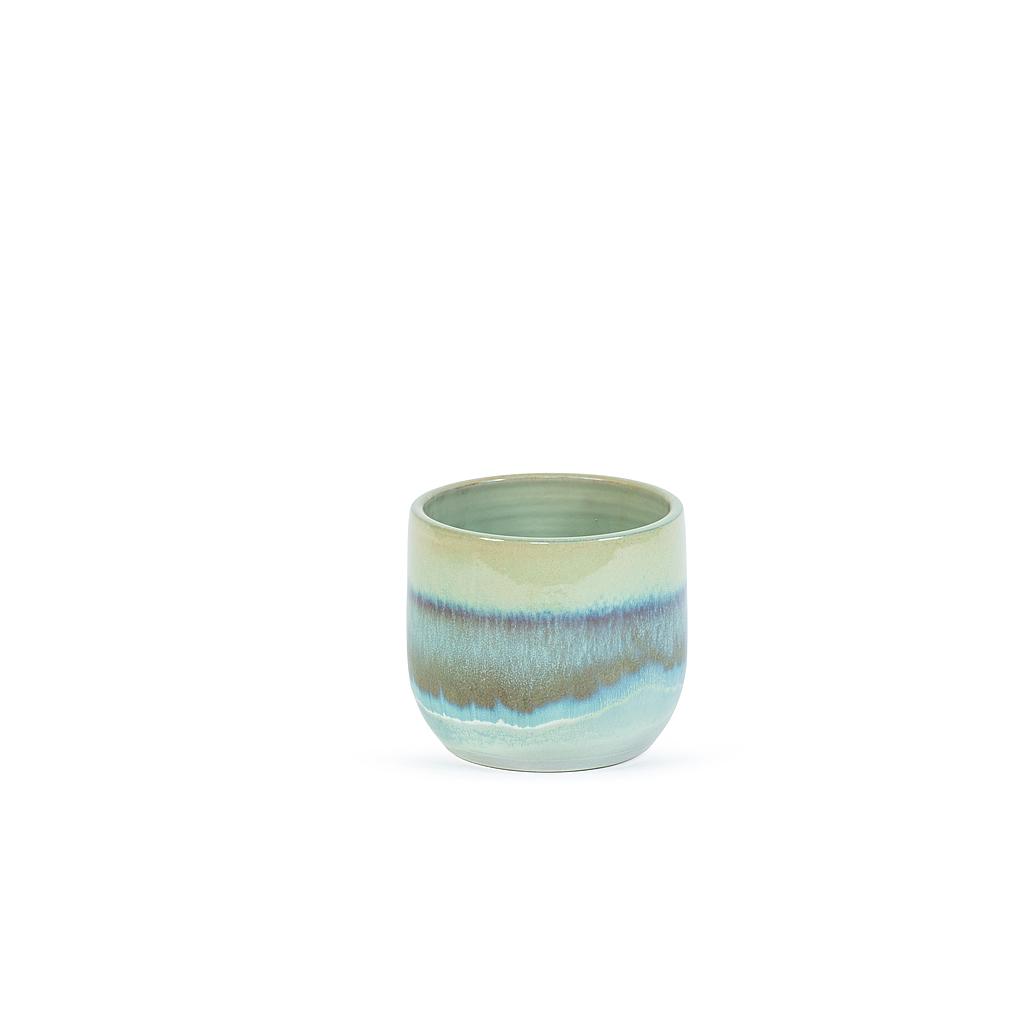 Flowerpot - terracotta - bluegreen Glaced - Ø 20x18cm - p/4
