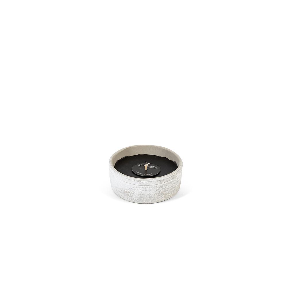 Round white terracotta planter - Ø 20x10cm - 1 - ext. cot.- p/4