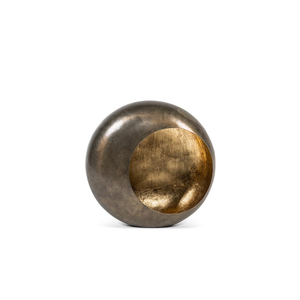 Circle - metal - antique nickel outside/antique gold leafing inside - Ø 30x13cm - p/1/6