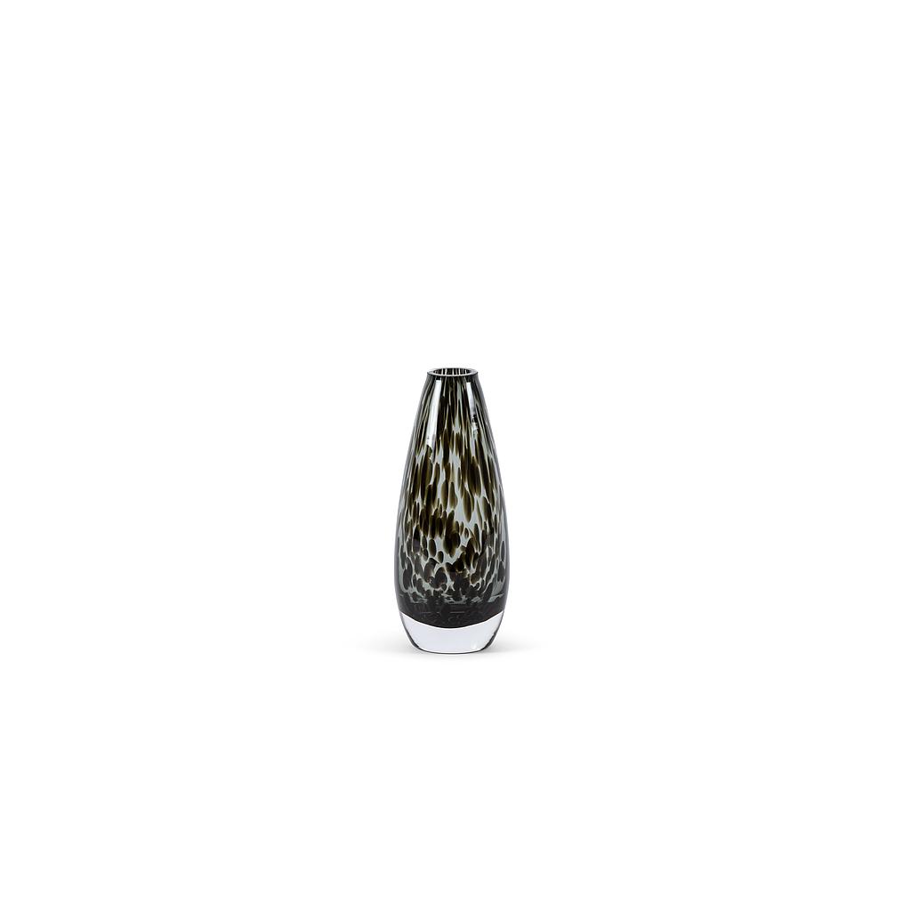 Teardrop vase - glass - smoke black spotted - Ø 7,5x19cm - p/6/1