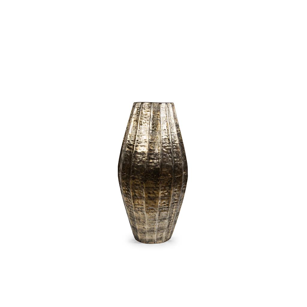 Vertical ribbed planter - aluminium - antique gold - Ø 60x130cm - p/1/1