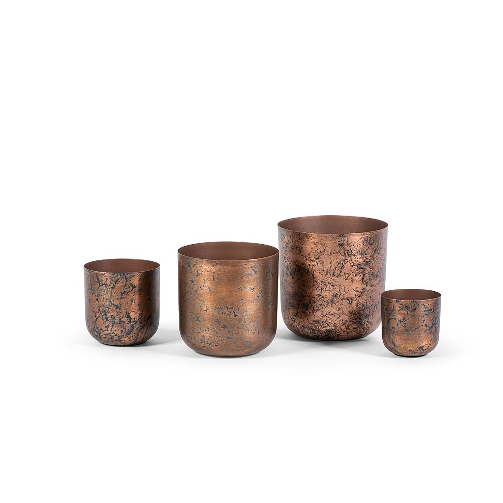 Planter - metal - copper oxidated - big Ø 18x18cm - p/2/12