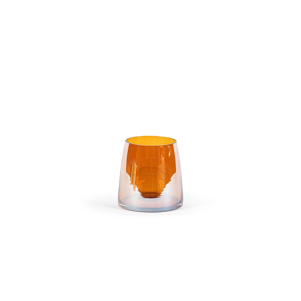 Conical vase - glass - amber luster - Ø 15x15cm - p/4/1