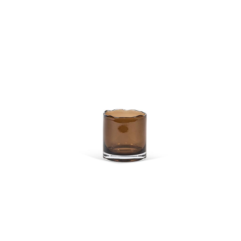 Vase organic rim - glass - smoke - Ø 12x12cm - p/4/1