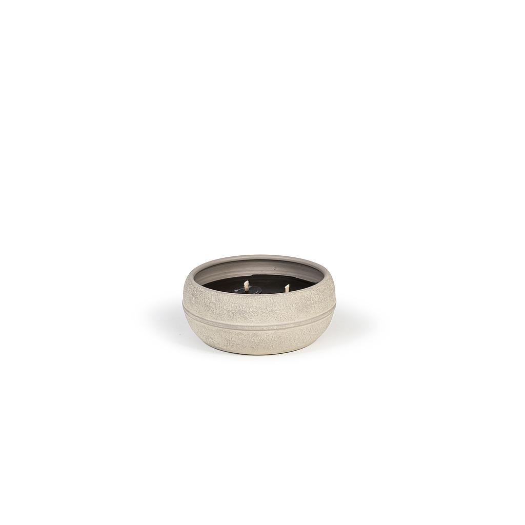 Grey aged terracotta outdoor bowl candle - Ø 35x16cm - 3 - ext. cot. - p /2/1