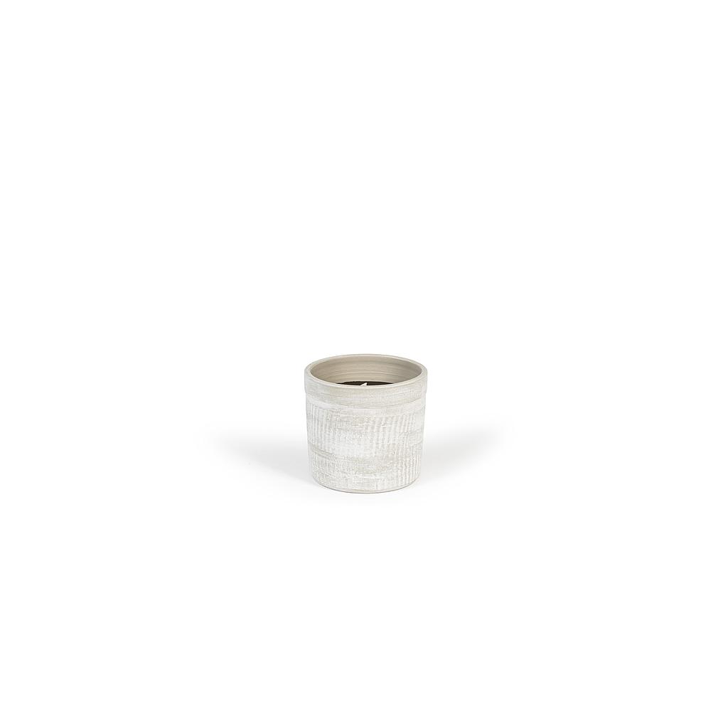Choco aged terracotta round outdoor candle - Ø 20x20cm -1 - ext. cot. - p /4/1