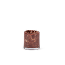 Thick votive cylinder with craquelure design - glass - burgundy gold - Ø 11 x 12cm - p/6