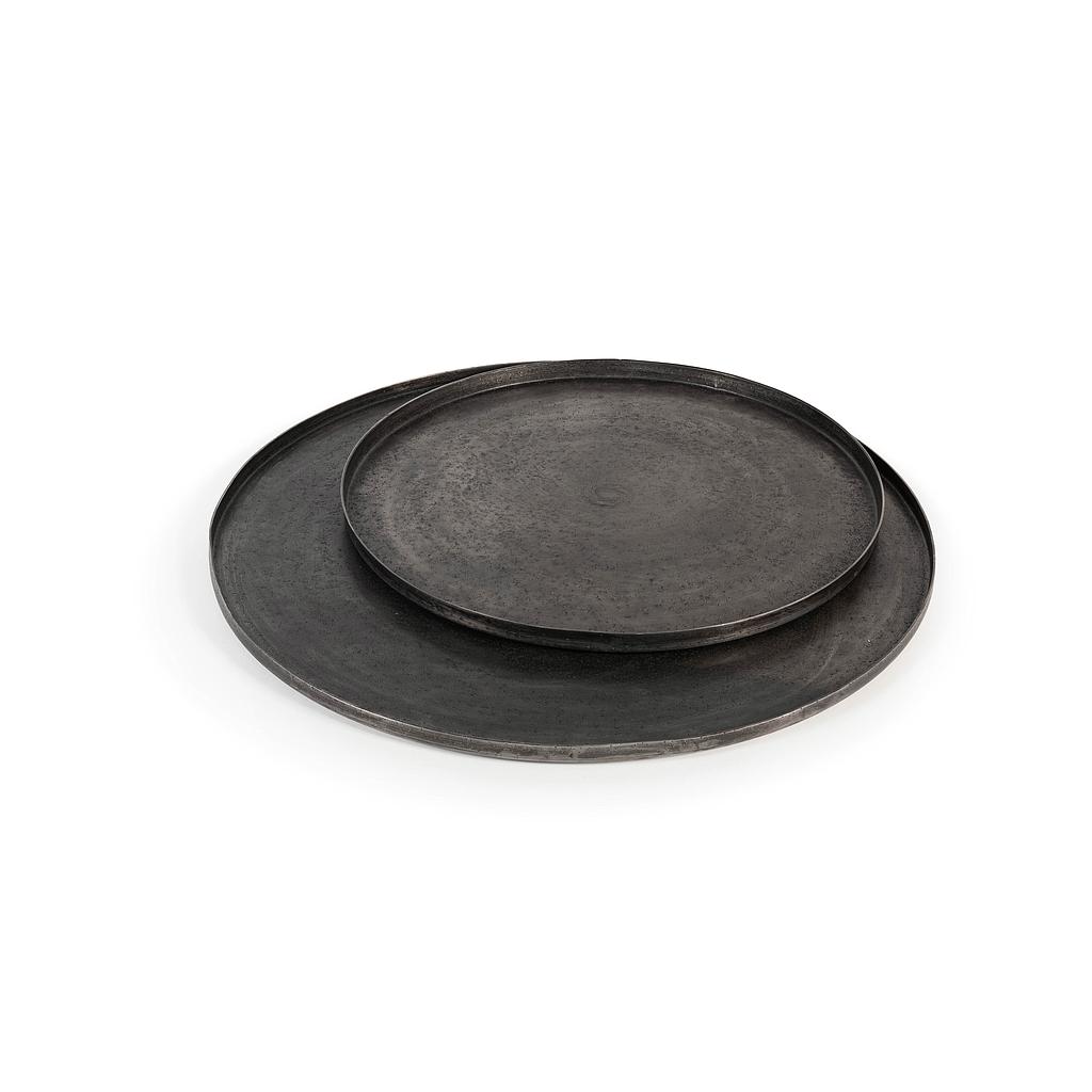 Plate sand texture - * - graphite - XL Ø47 x 2.5 cm  - p/1/6