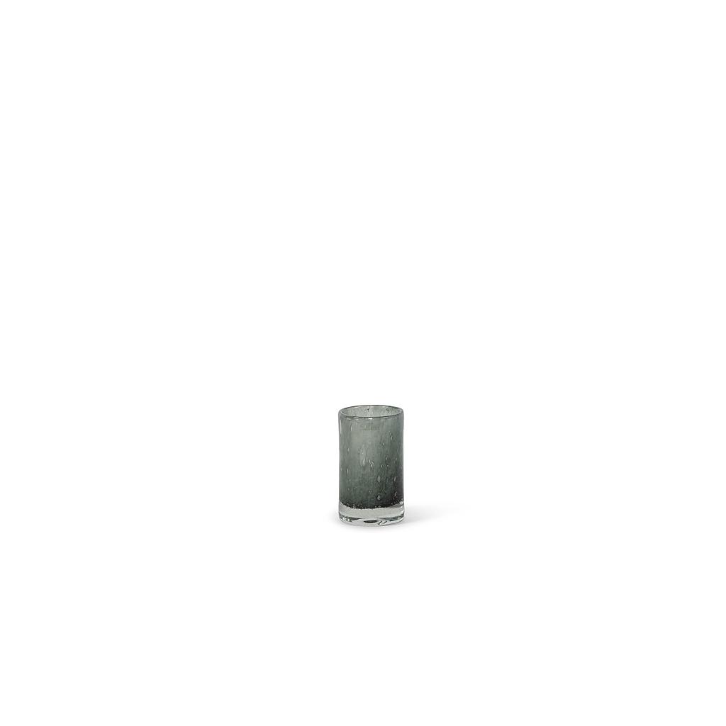 Cylindrical votive - glass - old green - Ø7 x 12cm - p/6