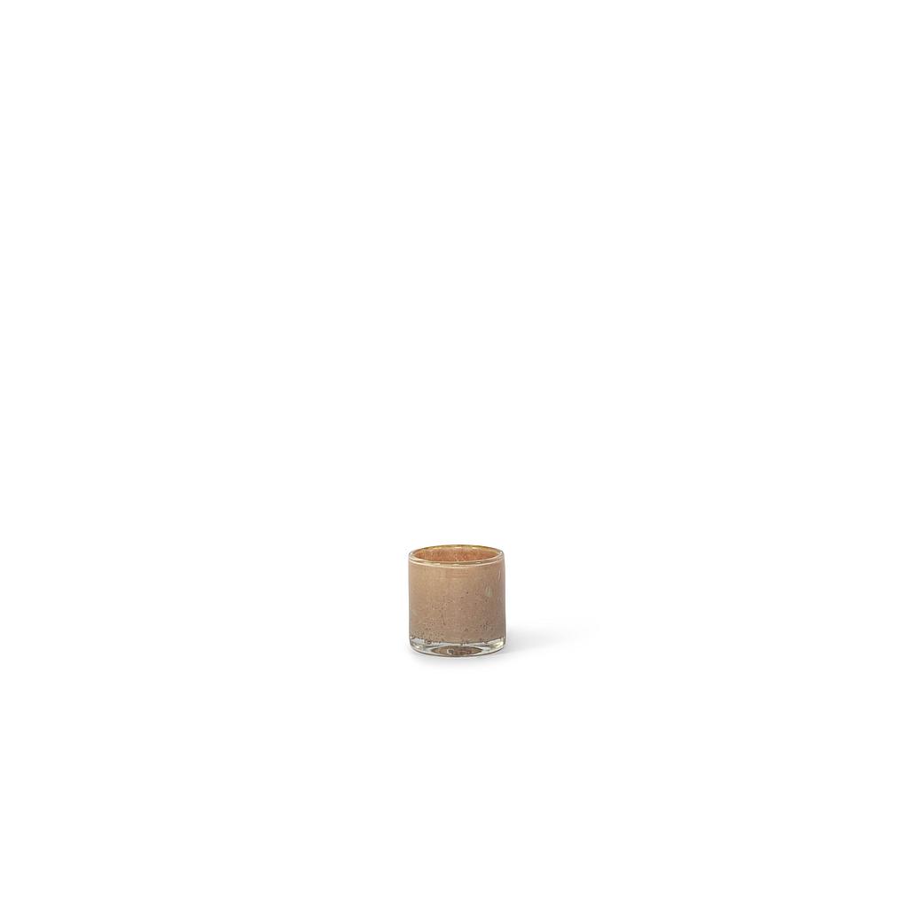 Cylindrical votive - glass - honey - Ø8.5 x 8.5cm - p/6