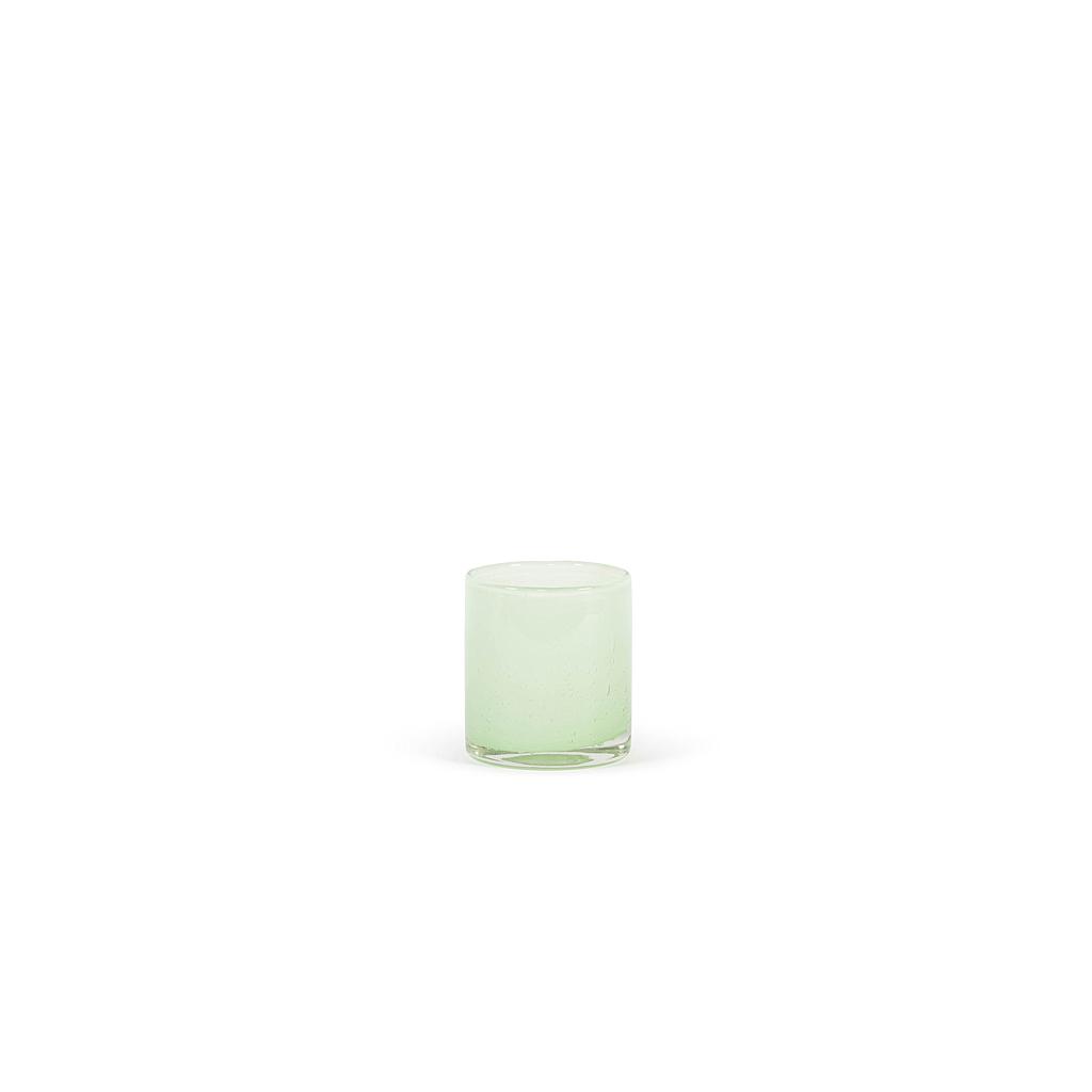 Thick votive cylinder - glass - mint green - Ø11x12cm - p/6