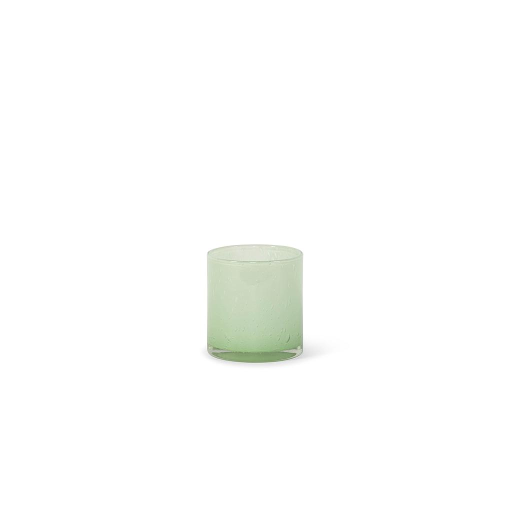 Thick votive cylinder - glass - mint green - Ø14 x 15cm - p/4