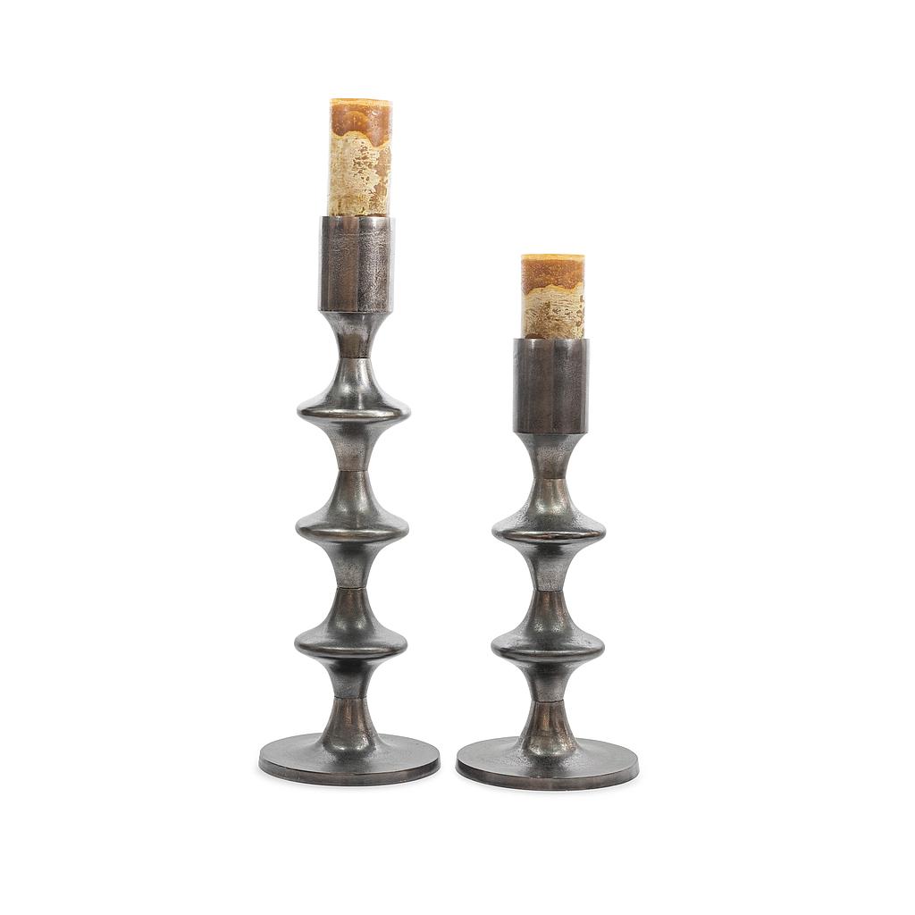 Floorcandle holder - * - black nickle - XL Ø21 x 74cm - p/1 