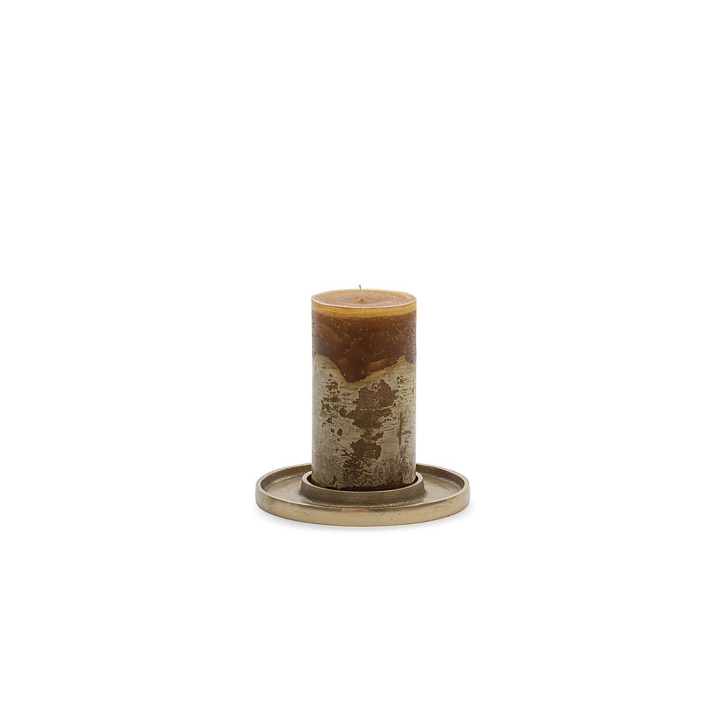 Candleholder plate for Ø10 - metal - antique gold - Ø22 x 2cm - p/4/12