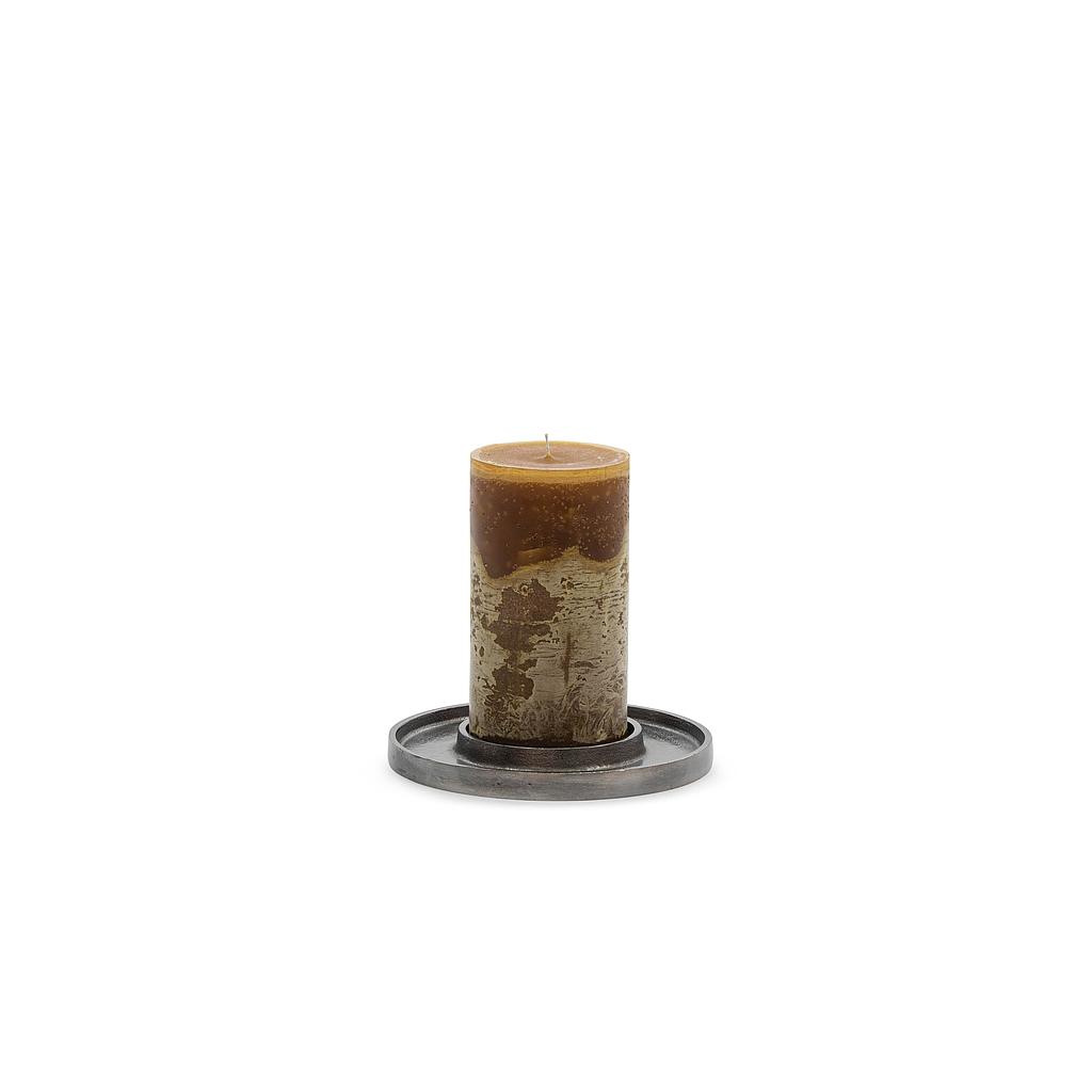 Candleholder plate for Ø10 - metal - black nickle - Ø22 x 2cm - p/1/12