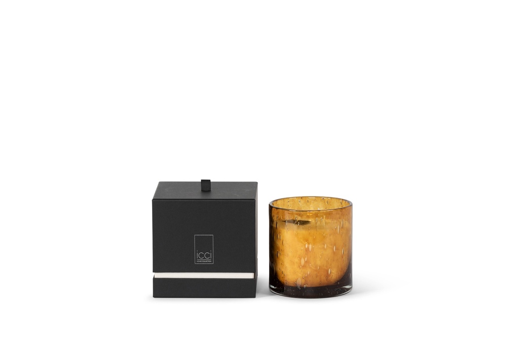 Cylindrical votive Cognac - Ø14 x 15cm - 3 - int. cot. - p/4