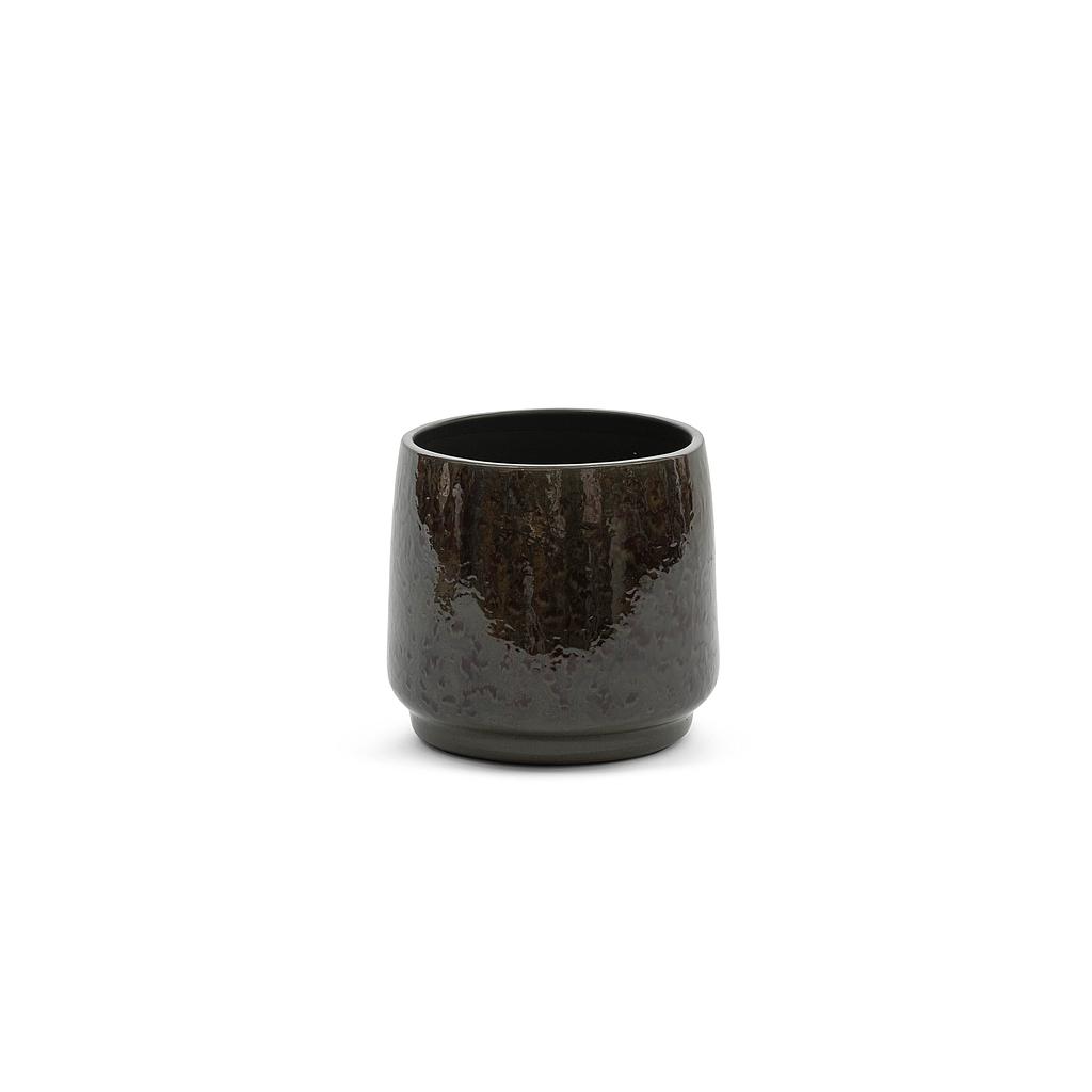 Flowerpot spotted - terracotta - green glazed - Ø24x24 - p/2