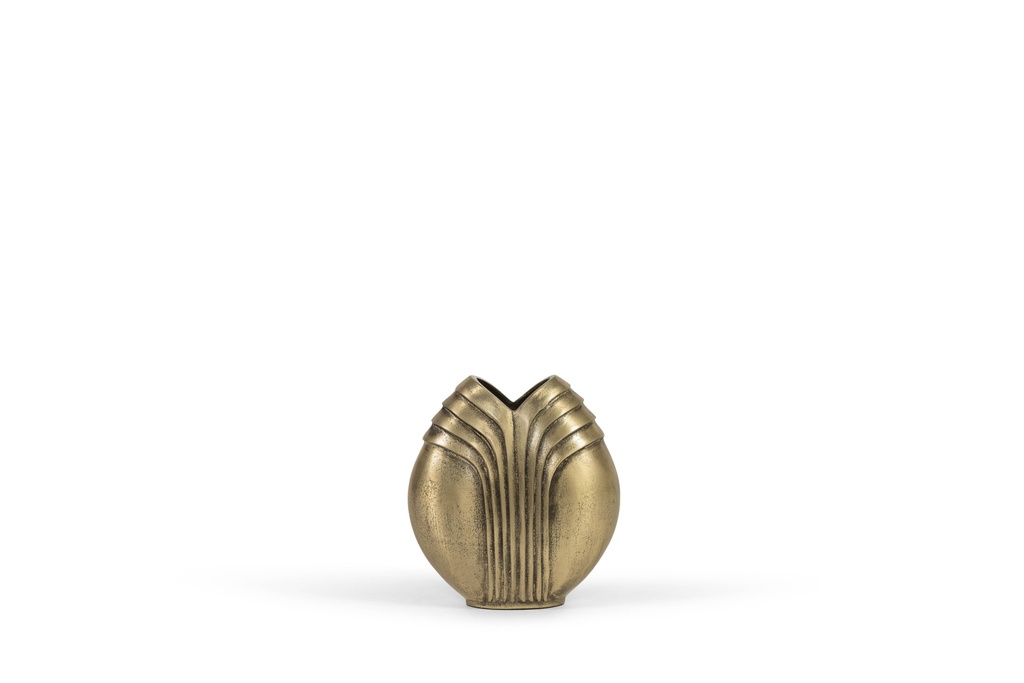 Small Artdeco vaze - metal - gold antique - Ø12x10cm - p 2