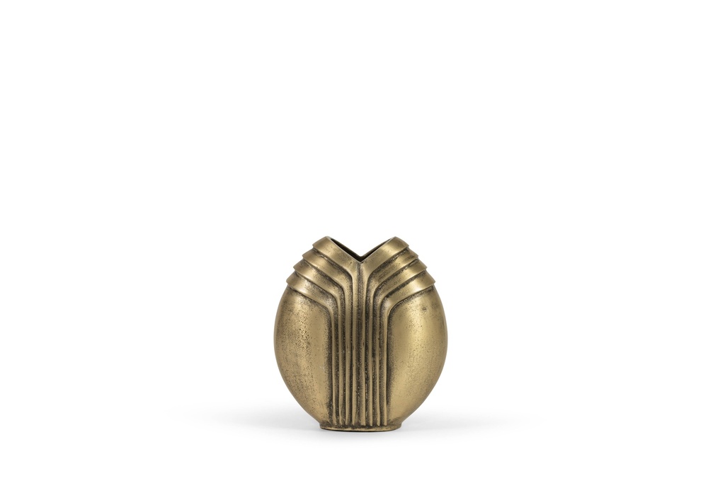 Big Artdeco vaze - metal - gold antique - Ø33x12cm - p 2