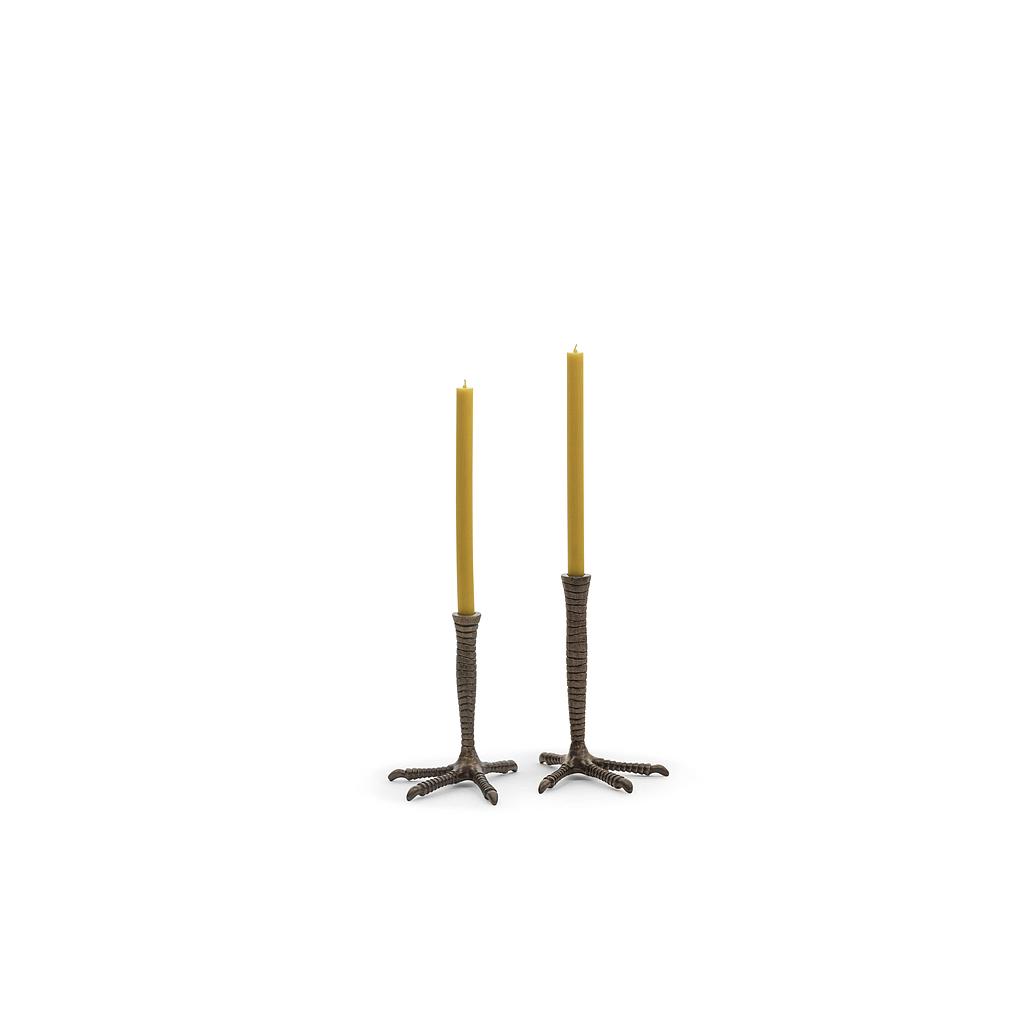 Small Chicken legg taper holder - metal - brass antique - 20x18x21.5 cm - p 4