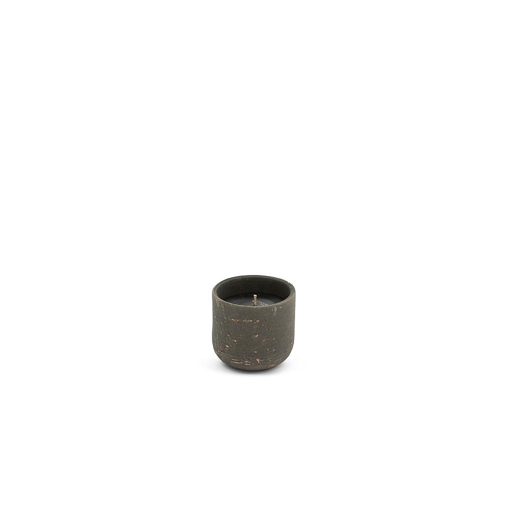 Outdoor candle matt grey/gold - Ø15 x 13cm - 1 - ext.cot. - p/4
