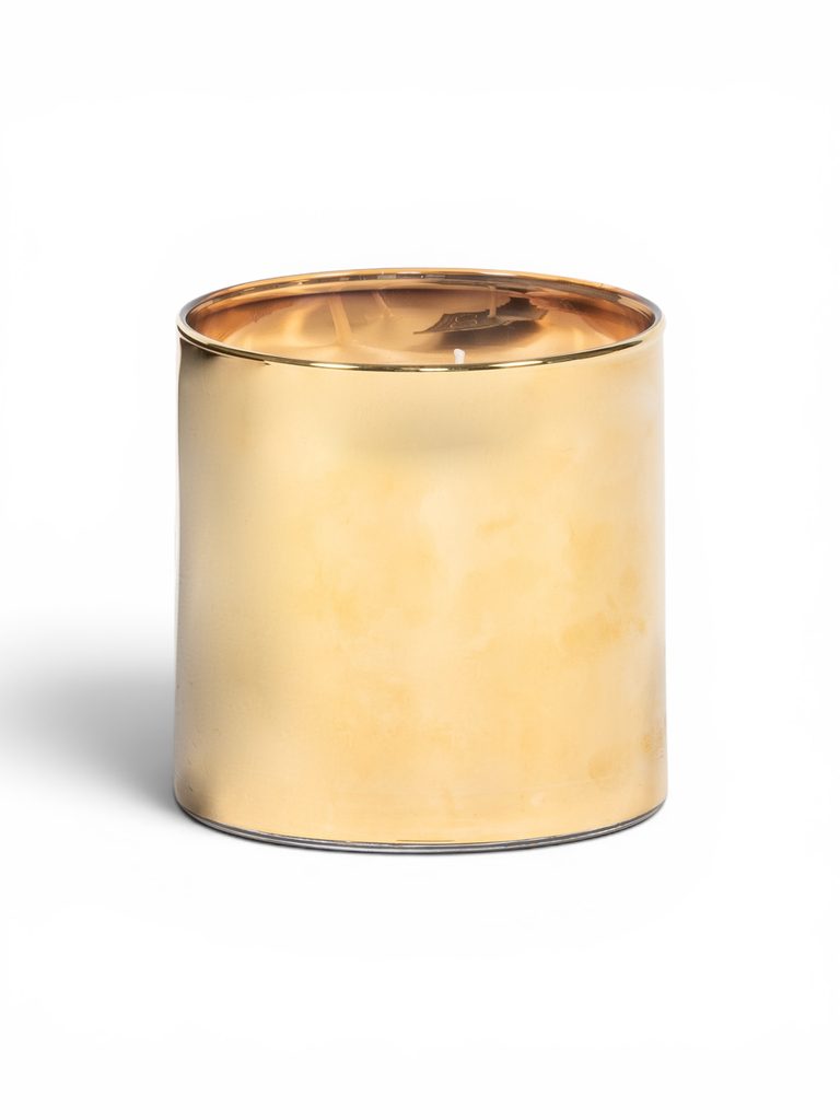 Semi transparent candleholder - glass - gold - medium Ø 12 x 12 - p/4/1