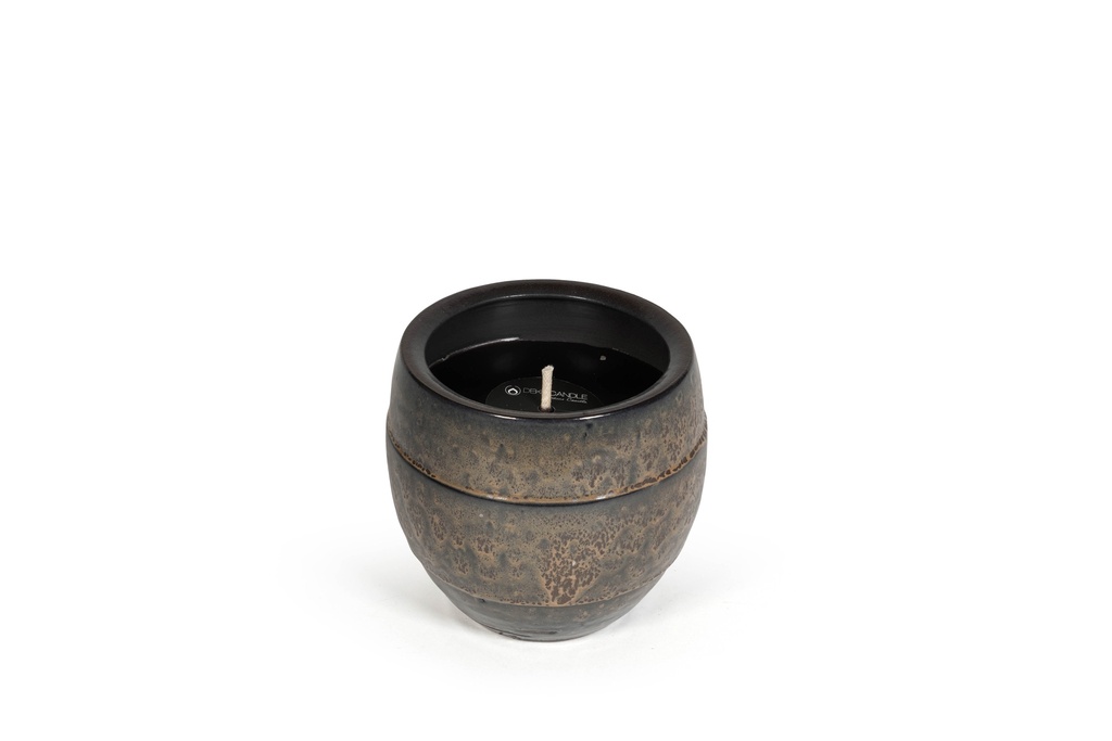 Outdoor candle flowerpot glazed brown - Ø19 x 18cm - 1 - ext. cot. - p 1/2