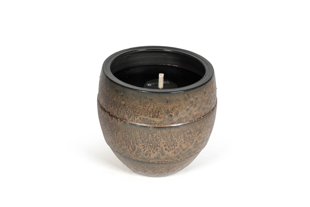 Outdoor candle flowerpot glazed brown -Ø25 x 23cm - 1 - ext. cot. - p 1/1