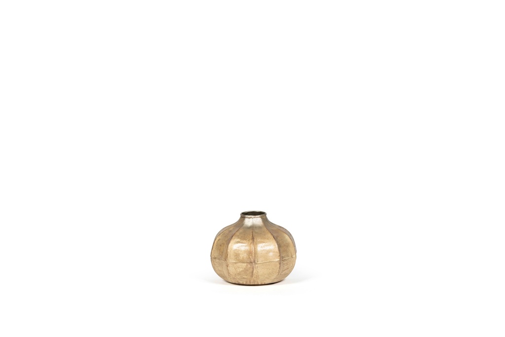 Small vase - metal - silver gold - Ø15.5 x 11.5cm - p /1/16