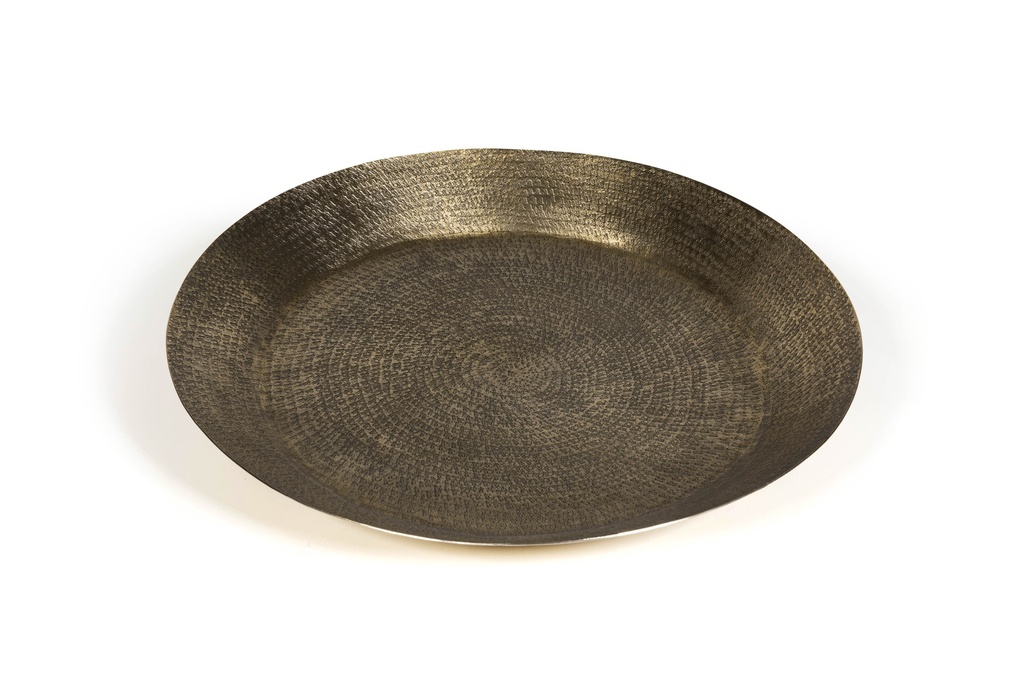 Tray/wallplate textured - metal - gold finish - Ø63 x 5cm - p 1/4