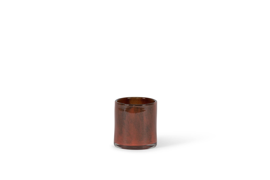 Thick votive cylinder with black spotted red design - Ø11 x 12cm - p 6