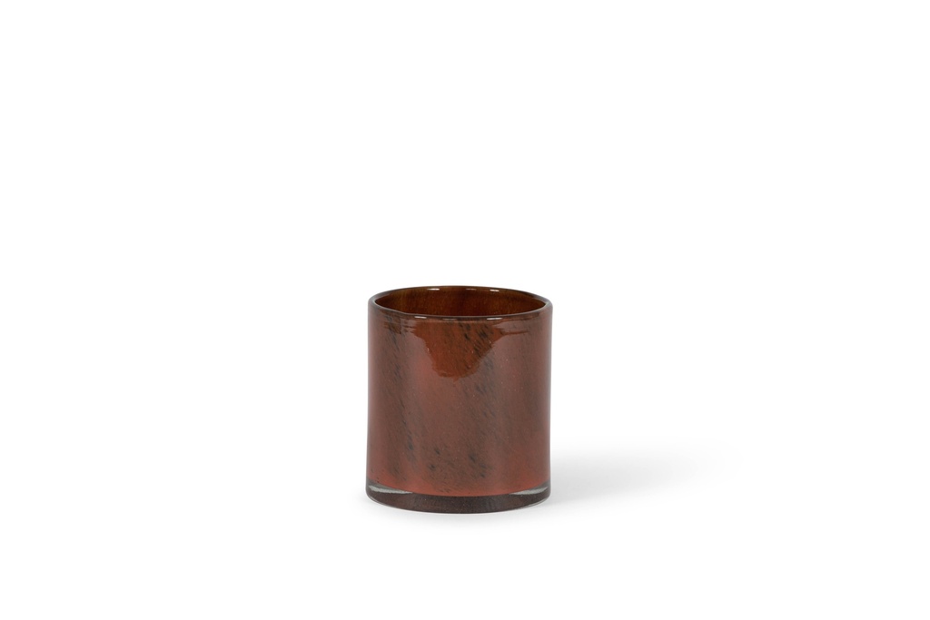 Thick votive cylinder with black spotted red design - Ø14 x 15cm - p 4