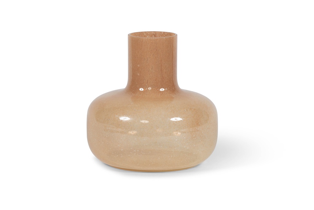 Chimney vase - glass - honey - Ø30x28cm - p/1