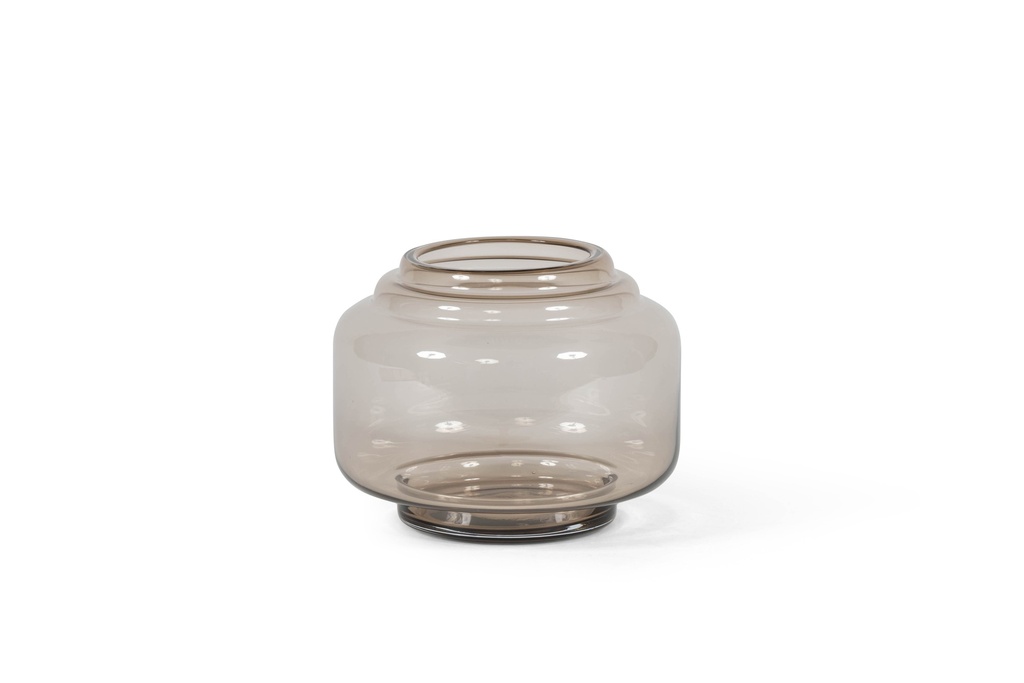 Vase with collar - glass - mocha - Ø 26.5x21.5cm - p 2