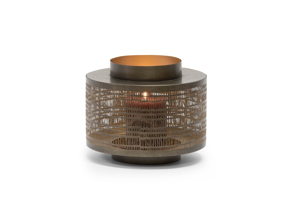 Hurricane - metal - nickle antique/gold inside - Ø31 x 25cm - p/1/2