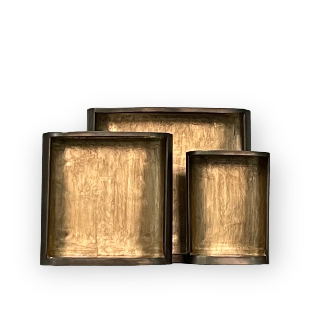 Standing wall candle holder - metal - nickle antique /gold antique leafing - small 21x12,5x28cm -  p 2/6