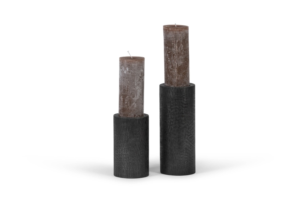 Candleholder medium for Ø8.6 criss cross - alu - graphite - Ø12,5 x 20cm - p/1/8
