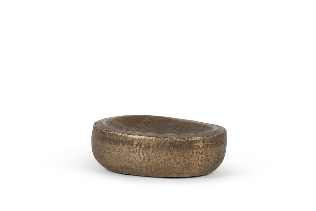 Criss cross pebble bowl small - metal - antique gold - Ø 33,5x26x11cm - p 2