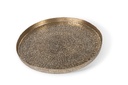 Plate square textured - metal - antique champagne gold - large 60,5x60,5x4cm - p/1/2
