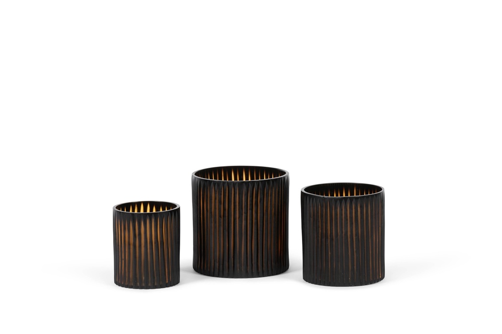 Cylinder vase small pencil cut - glass - butterbrown - Ø12 x 12cm - p 2/18