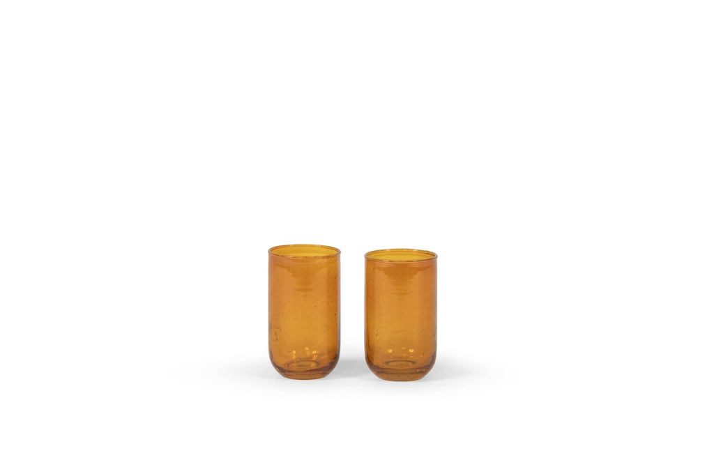 Theelight holder - glass - amber - Ø6.5 x 11.5 cm  - p 6/36