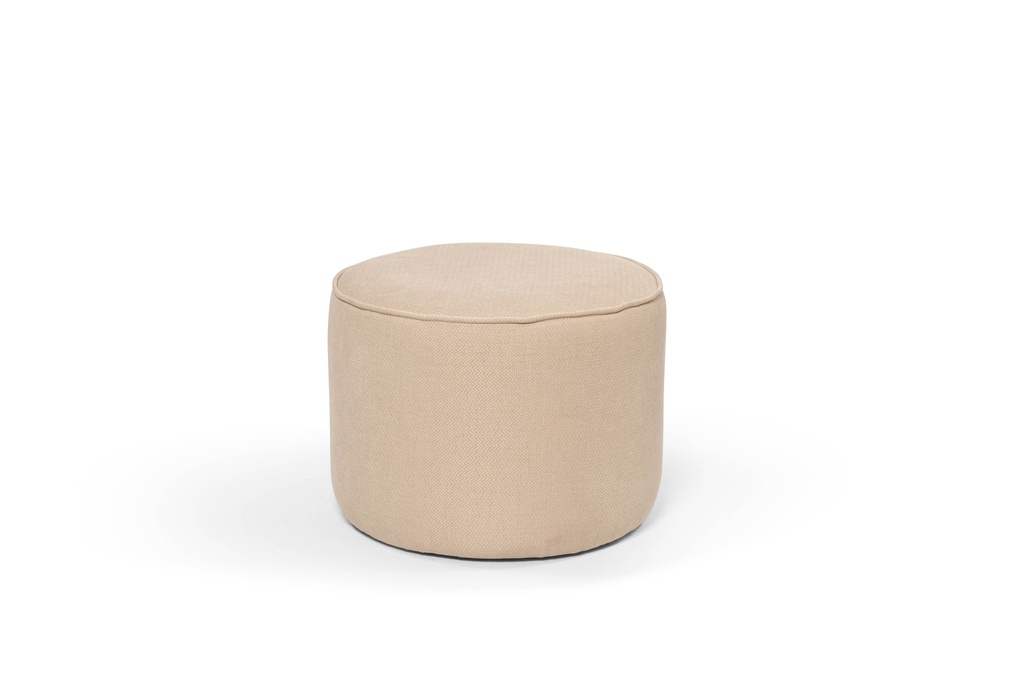 Pouf - texture fabric - LAV0007- ecru - big - Ø 55x40cm - p/1/1