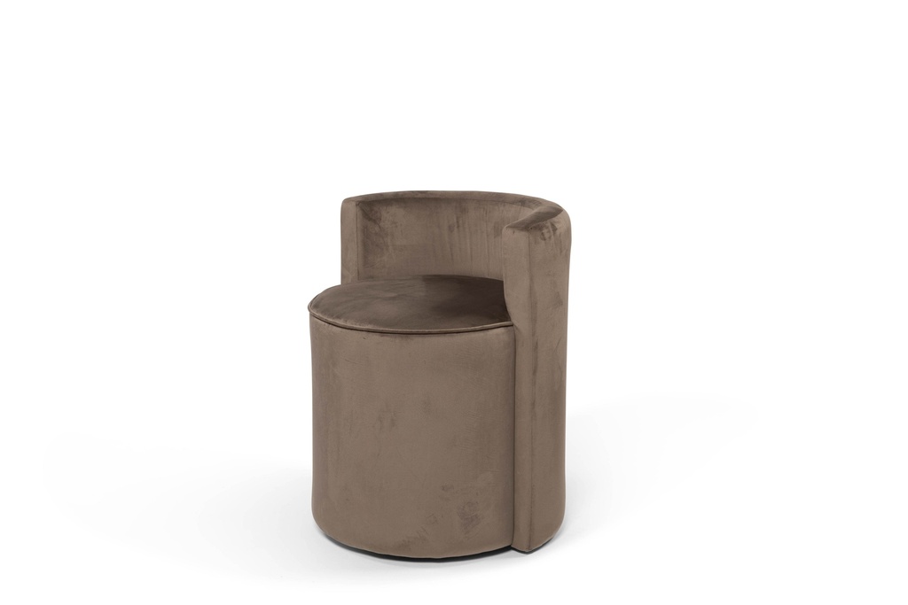 One seater - velvet fabric - COSMOS SMOKE - smoke - Ø 52x62cm - p/1/1