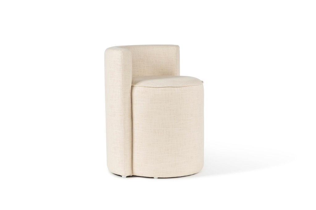 One seater - linen fabric - ADMIRAL007 - ecru - Ø 52x62cm - p/1/1