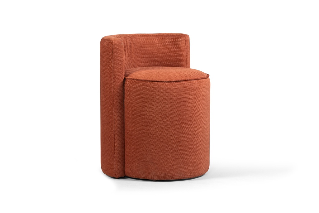 One seater - texture fabric - LAV0010 - rust - Ø 52x62cm - p/1/1 