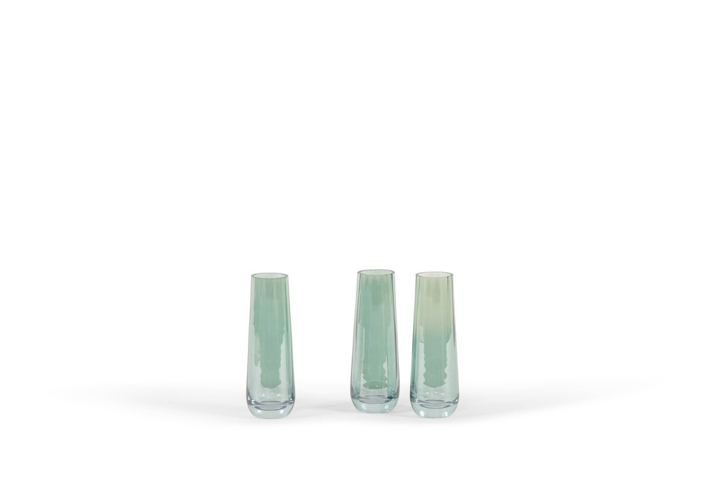 Soliflower striped green luster - glass - Ø7x20cm - p/2/1